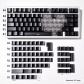 Black White Rose 131+21 PBT Dye-subbed PC Crystal Clear Backlit Cool Keycaps Set Screen Printing Doubleshot Side Legends